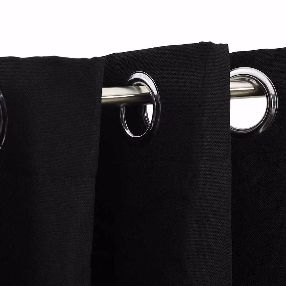 Berkfield Home Linen-Look Blackout Curtains with Eyelets, 2 Pack, Black, W: 140 cm, H: 175 cm – 3