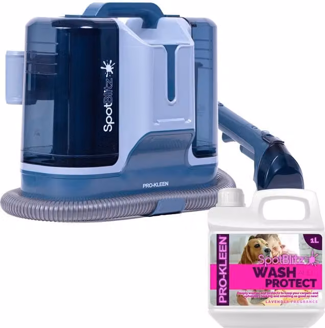 ProKleen Spot Cleaner Carpet Washer in Grey with 1.8L Tank, 650W Power and 1L Lavender Carpet Shampoo