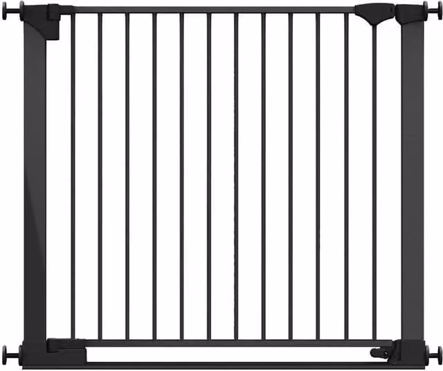 Safetots Black Extendable No-Drill Metal Baby Gate for Doors and Stairs