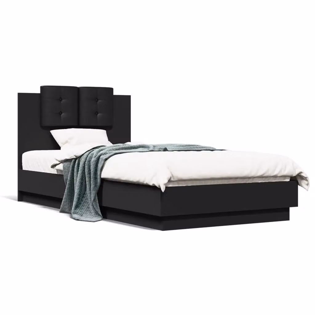 Berkfield Home Small Single Bed Frame in Black, W: 75 cm, L: 190 cm – 2