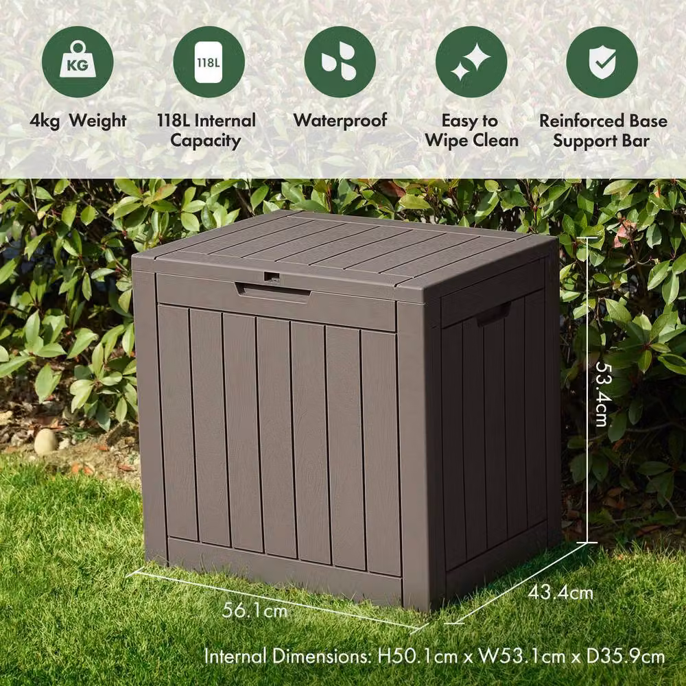 VonHaus 118L Garden Storage Box in Grey – 2