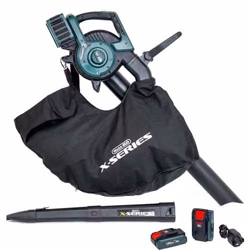 Webb 40V (2 x 20V) Blower and Vacuum in Green with 2 x 4Ah Rechargeable Batteries and Charger