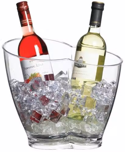 BarCraft Transparent Acrylic Double Sided Wine and Drinks Ice Bucket, 7 l