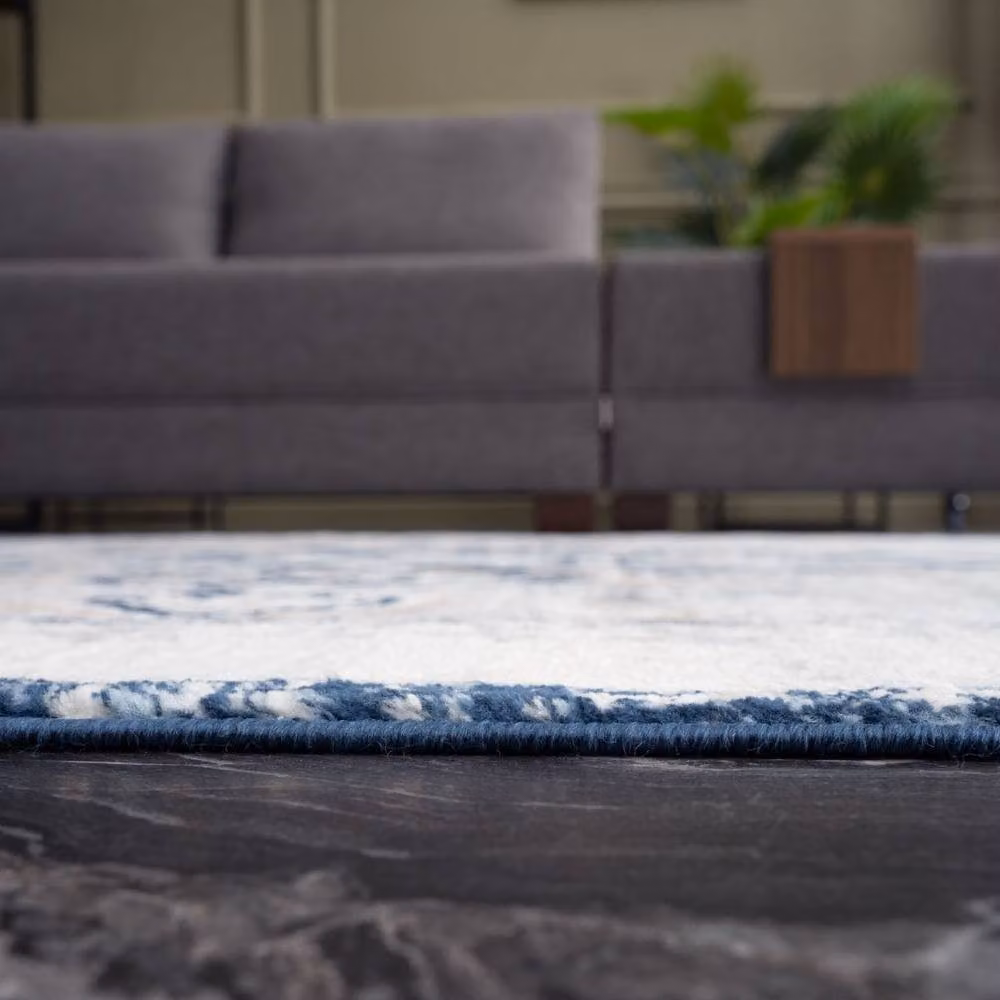 THE RUGS Montana Medallion Navy and Cream Living Room Area Rug W: 240 cm, D: 340 cm – 5