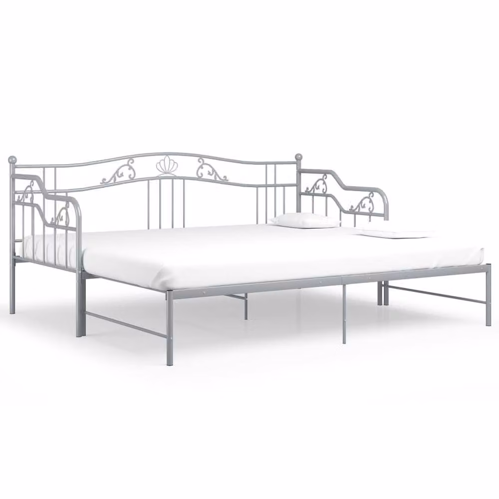 Berkfield Home Grey Metal Pull-out Sofa Bed Frame, W/D/H: 90 x 200 cm – 2