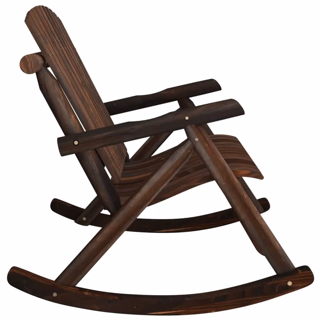Berkfield Home 2-Seater Garden Rocking Bench in Brown Solid Spruce Wood, W/D/H: 123 x 96 x 102 cm – 4