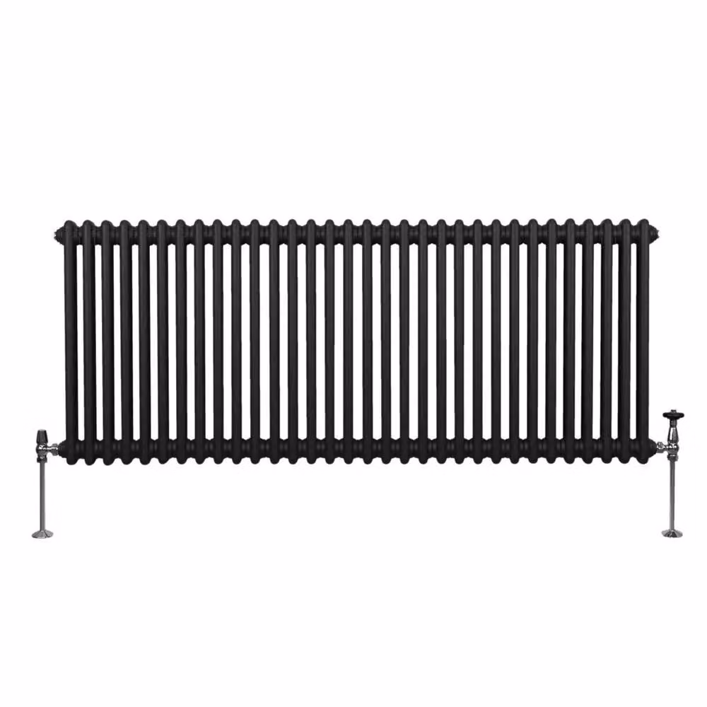 Monstershop Traditional 2 Column Steel Radiator in Black, H 146.2 cm x W 60 cm x D 7 cm – 2
