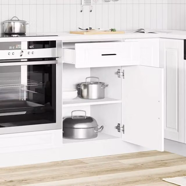 Berkfield Home Porto White Kitchen Base Cabinet in Engineered Wood – 1