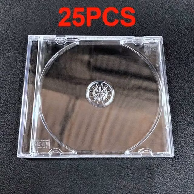 FLAVORA 25-Piece Transparent Plastic CD Jewel Cases 10.4mm – 1