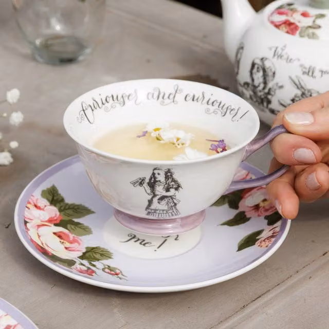 Mikasa Pink Floral Bone China Tea Cup and Saucer, 140ml