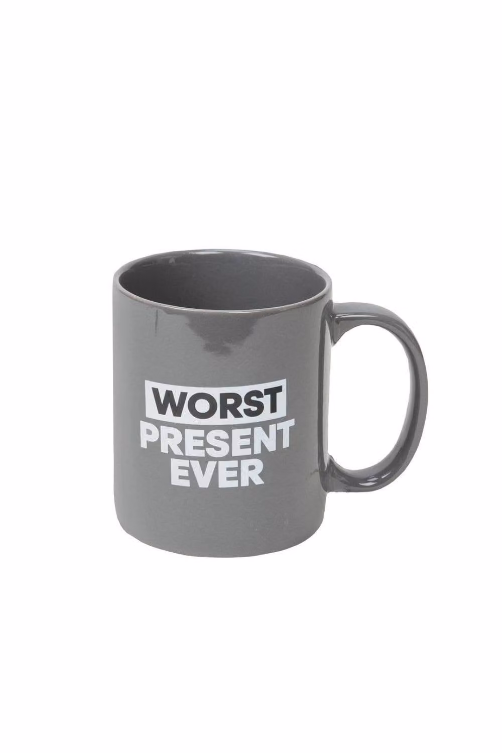 KDMD Ministry of Humour Worst Present Ever Ceramic Mug 2 Pack in Grey and Yellow – 3