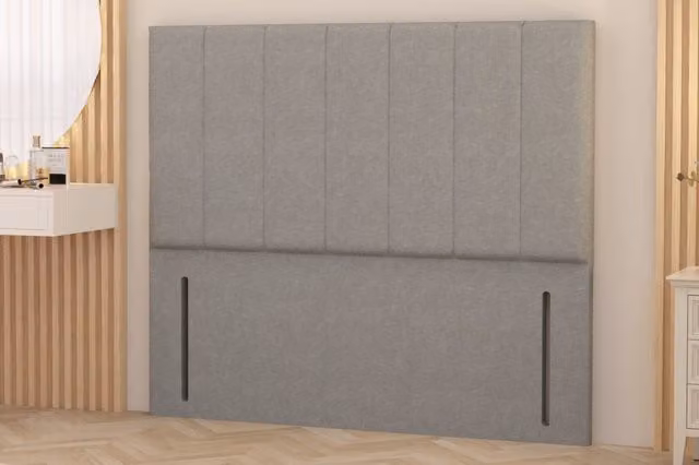 Somnior Austin Upholstered Linen Fabric Divan Headboard in Light Grey, H: 137 cm, W: 152.4 cm
