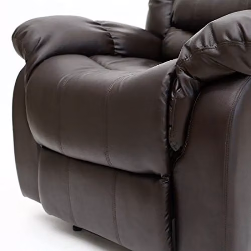 More4Homes Seattle Bonded Leather Recliner Armchair in Brown – 5