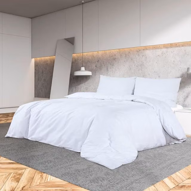 Berkfield Home White Microfibre Duvet Cover and Pillowcase Set