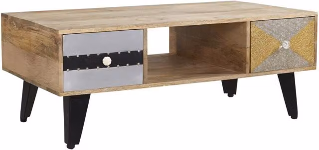 IH Design Celis Limited Edition Rectangular Wooden Coffee Table with Drawers in Brown – 1
