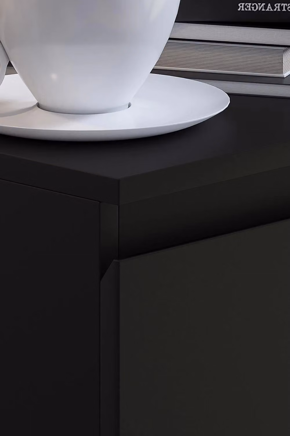 FWStyle Matt Black 4 Drawer Tall Slim Chest of Drawers – 2