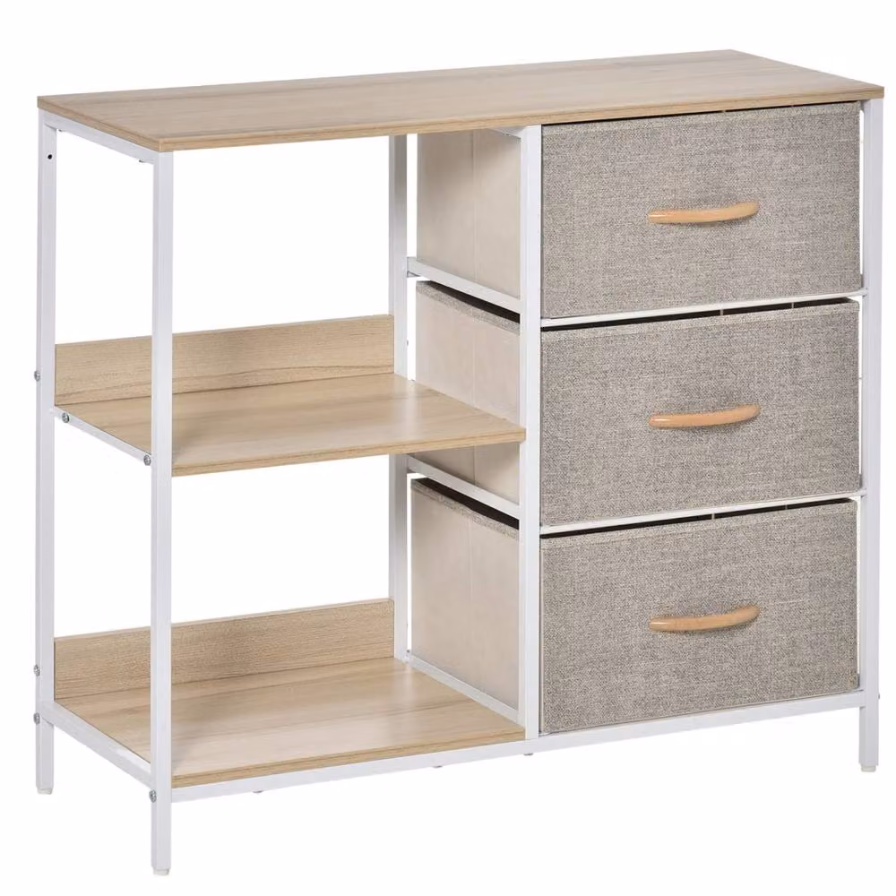 Wyld Haus Pasaha Storage Chest with 3 Drawers and 2 Open Shelves in White – 2