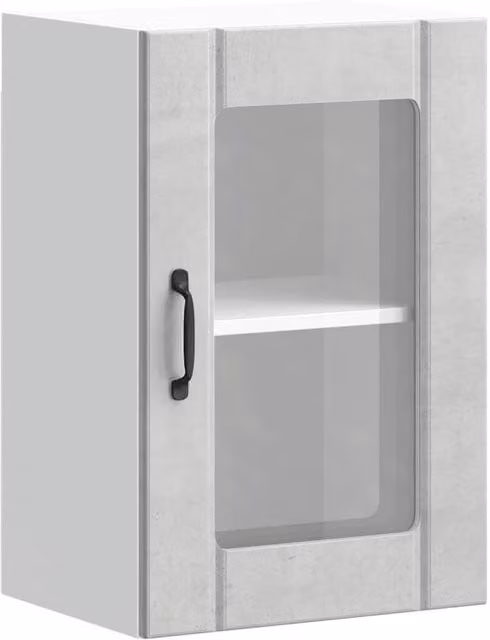 Berkfield Home Lucca Modern Kitchen Wall Cabinet with Glass Doors in Matt Concrete Grey