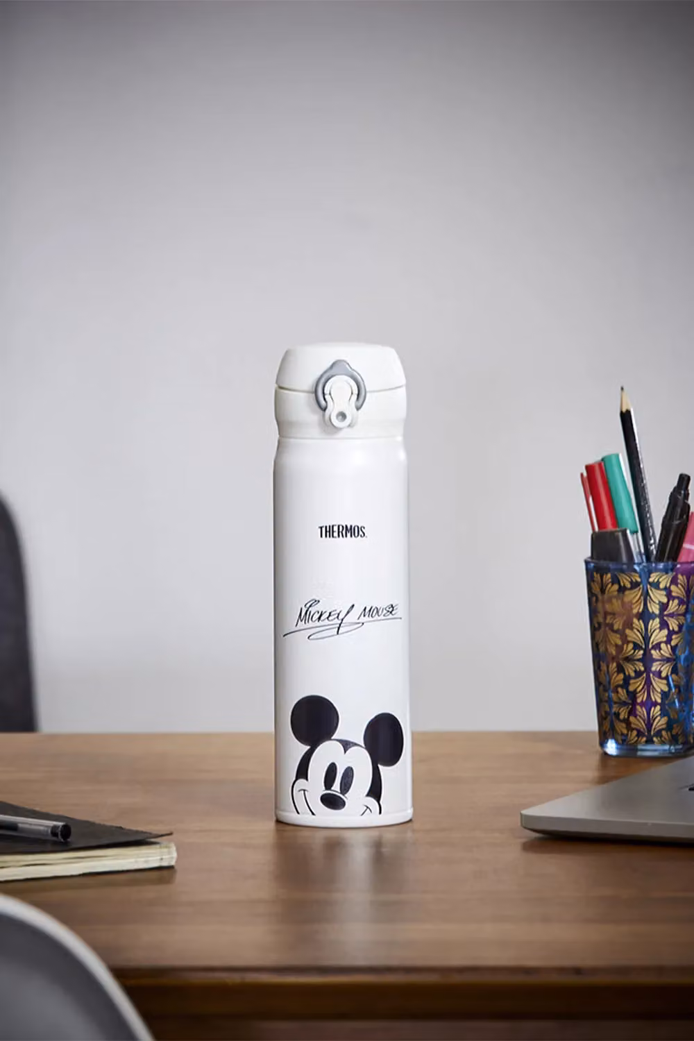 Thermos Disney Mickey Mouse Signature Stainless Steel Vacuum Insulated Drink Flask, 470ml, White – 8
