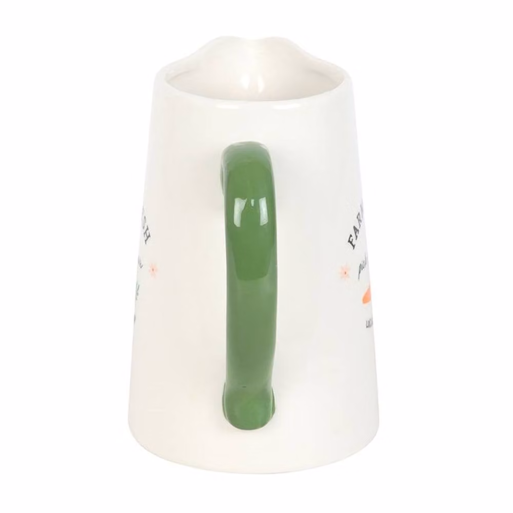 Uniqueful Farm Fresh Carrot Patch Ceramic Floral Flower Jug in Multicolour and White, 1000ml – 2