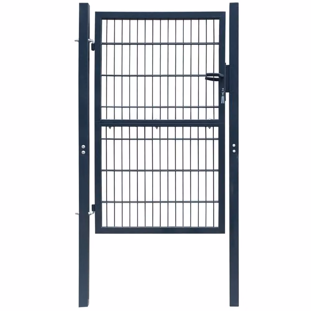 Berkfield Home 2D Single Steel Fence Gate in Anthracite Grey, W: 106 cm, H: 190 cm – 2