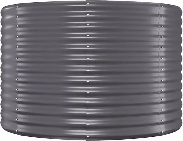 Berkfield Home Garden Powder-coated Steel Raised Bed in Anthracite Grey, W/D/H: 100 x 100 x 68 cm – 1
