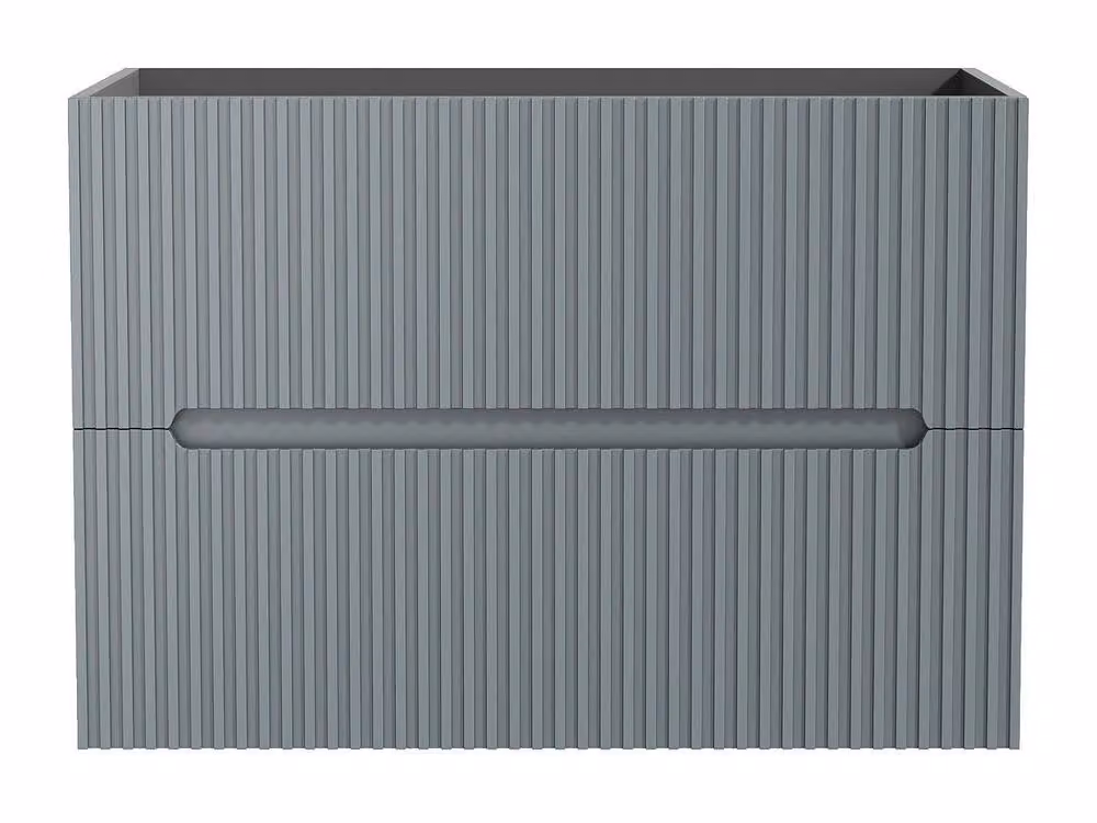 PAVANI Sky Blue Ribbed Wall-Hung Vanity Unit, W: 80 cm, D: 45.5 cm, H: 55 cm – 2