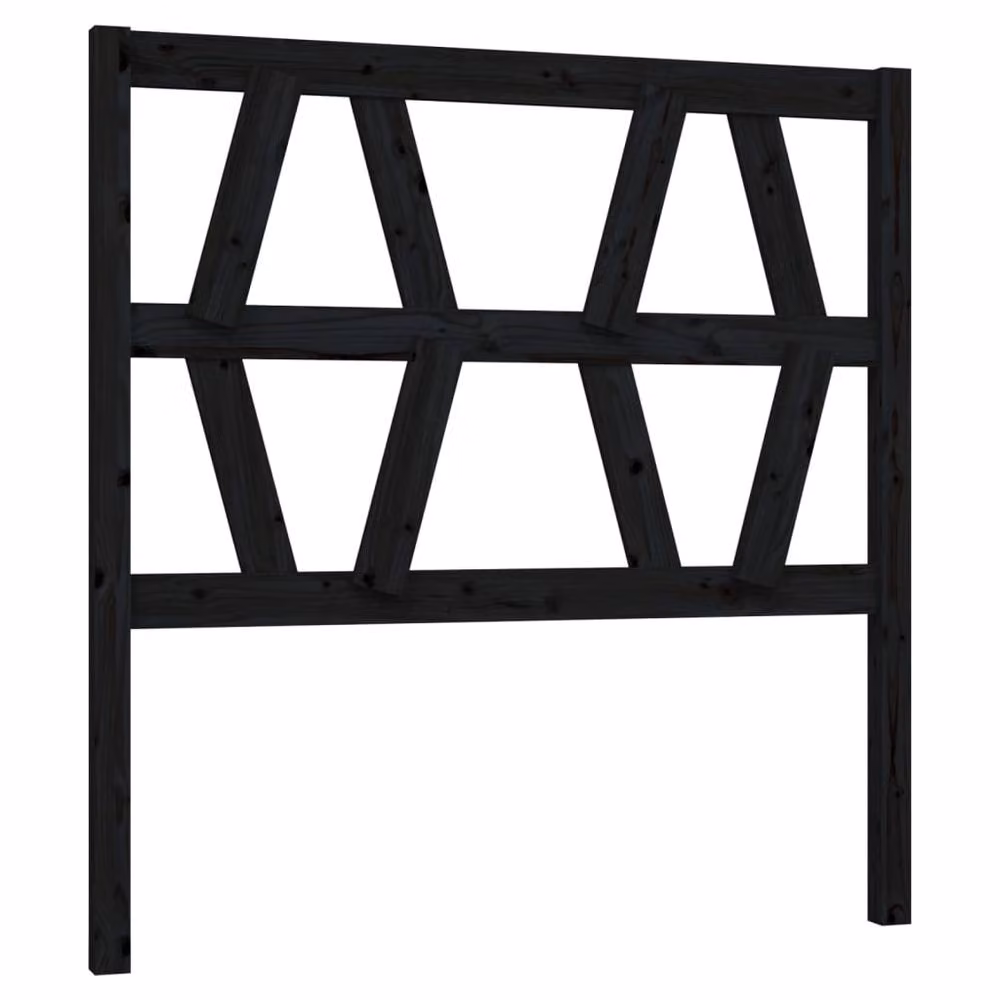 Berkfield Home Beautiful Bed Headboard in Black Solid Pine Wood, W/D/H: 96 x 4 x 100 cm – 3
