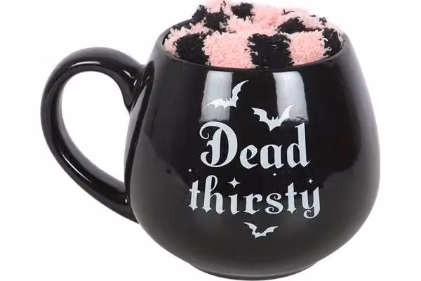 KDMD Dead Thirsty Mug and Socks Set in Black and Pink – 2