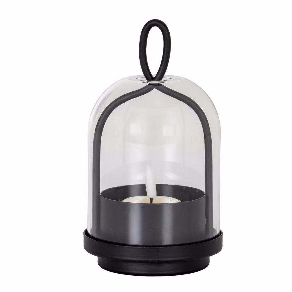 Lemon Pavilion Furniture and Decor Nyx Large Candle Holder with Glass Cloche, Black, W: 10 cm, D: 10 cm, H: 23 cm – 2
