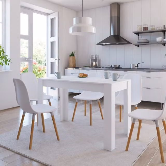 Berkfield Home White Rectangular Dining Table in Engineered Wood, W/D/H: 120 x 60 x 76 cm – 1