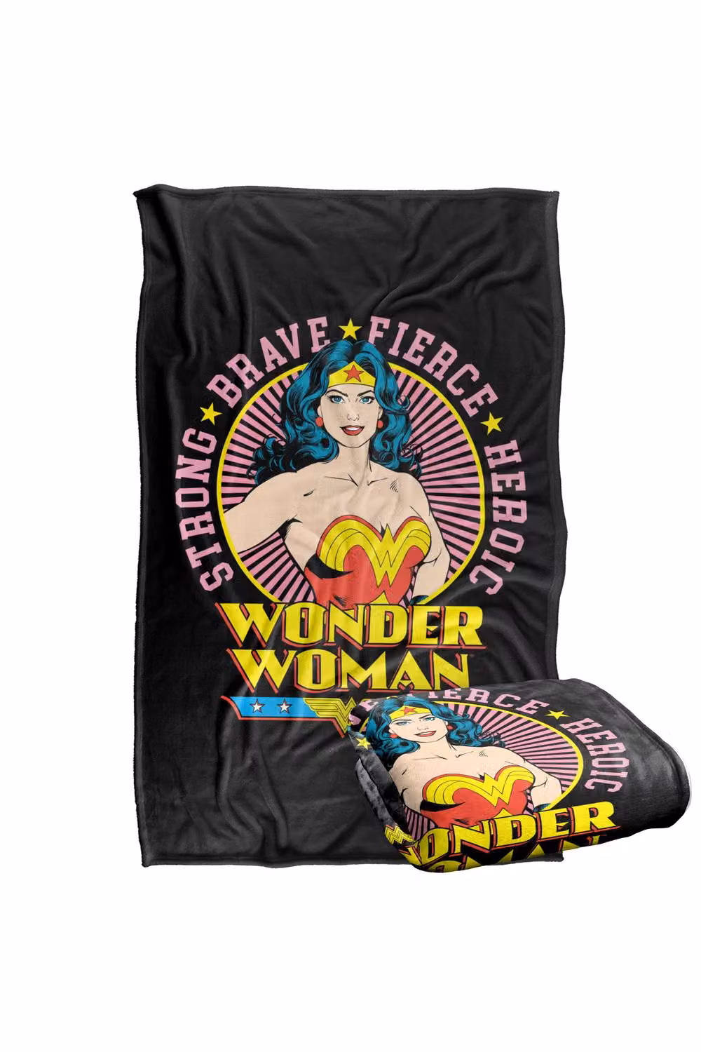 Warner Bros. Wonder Woman Circle Portrait Super Soft Fleece Throw Blanket, Multicolour, W: 152 cm, D: 127 cm – 7