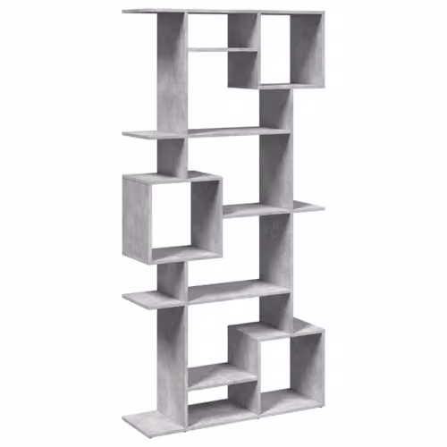 vidaXL Modern Book Cabinet in Concrete Grey, W/D/H: 92 x 29 x 188 cm – 1