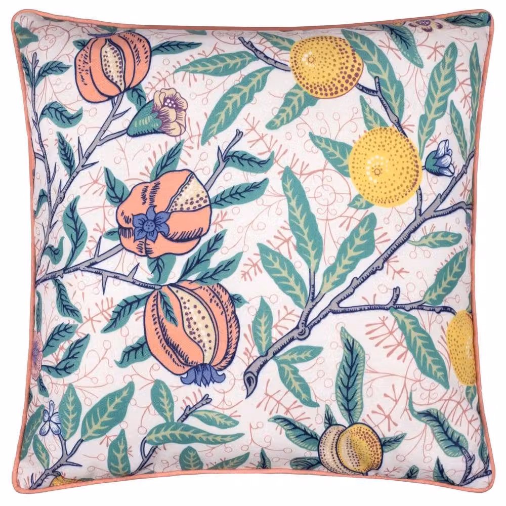 Morris & Co. Fruits Outdoor Square Cushion in Coral, Orange and Yellow, W/D/H: 45 x 45 x 45 cm – 2