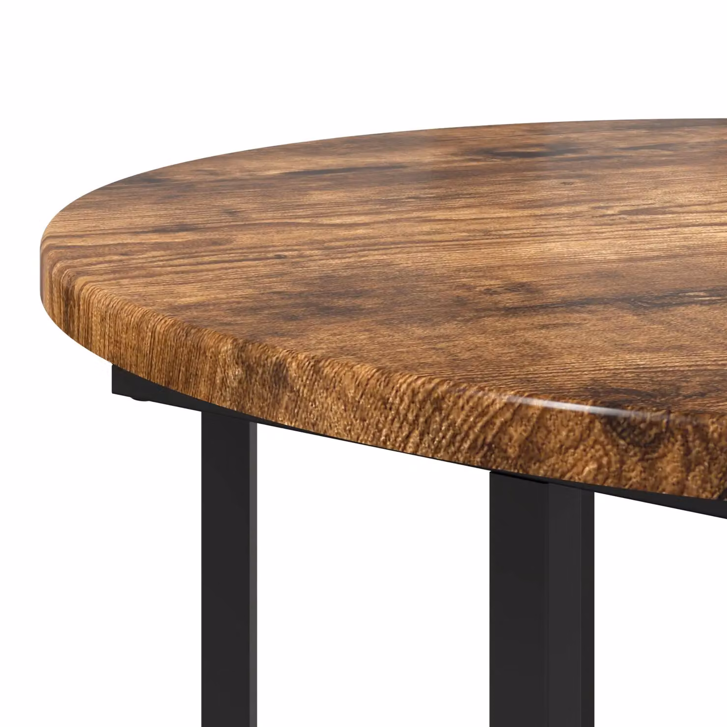 Berkfield Home Set of 2 Round Nested Side Tables in Smoked Oak and Metal, Brown – 4
