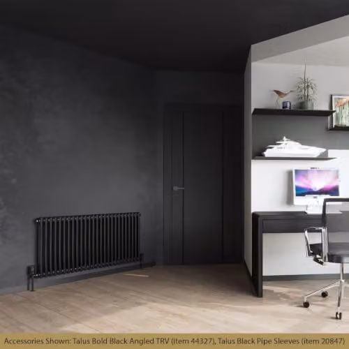 UK Radiators Alpha 2 Column Horizontal Radiator in Black, H 600 mm x W 1164 mm – 3