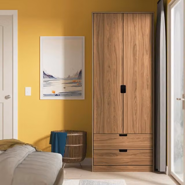 Ready Assembled 2 U Taiwan 2 Door 2 Drawer Wardrobe in Walnut – 1