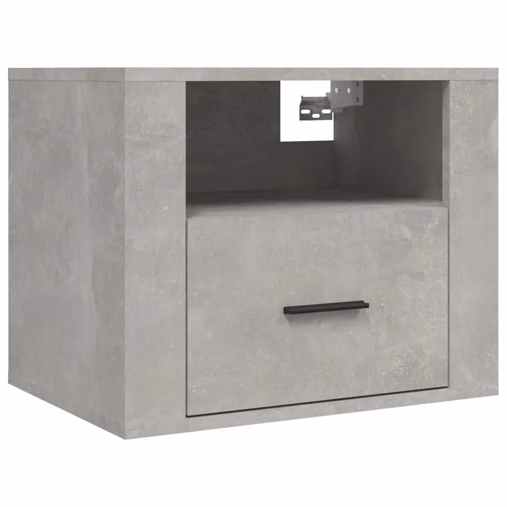 Berkfield Home Wall-mounted Bedside Cabinet in Concrete Grey, W: 50 cm, D: 36 cm, H: 40 cm – 2