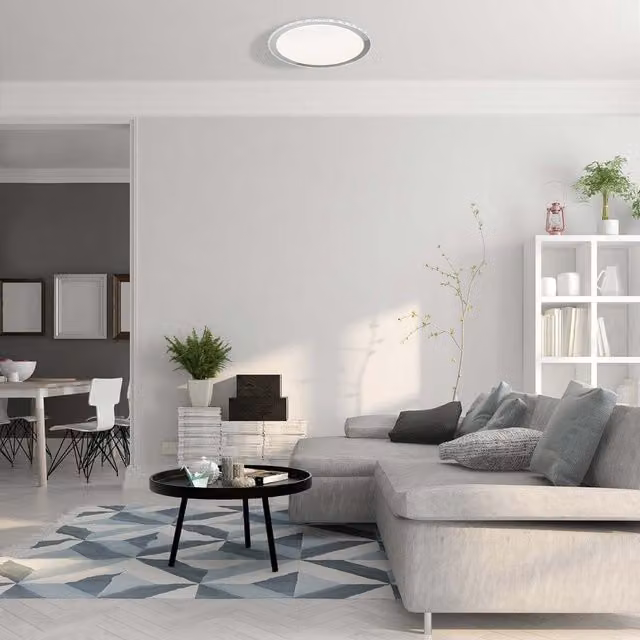 Milagro Layla Modern LED Ceiling Lamp, White, 26W, Dimmable with Remote Control
