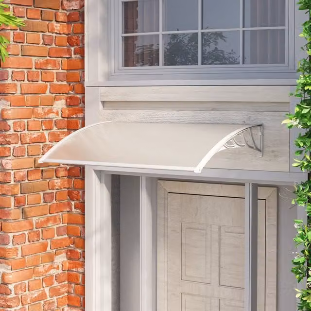 Livingandhome Outdoor Curved Shielded Rain Shelter in Beige