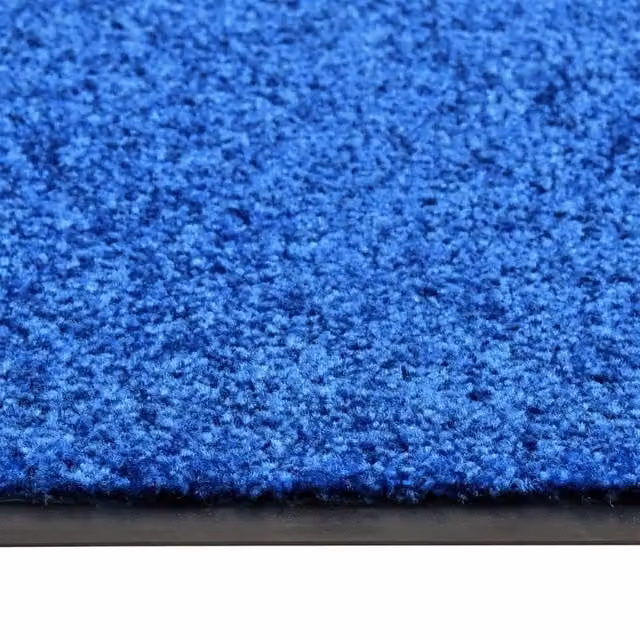 Berkfield Home Washable Non-Slip Pliable Doormat, Blue, W: 90 cm, D: 120 cm – 1