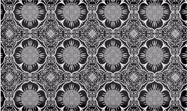 Artsy Mats Black and White Floral Pattern Weatherproof Non-Slip Indoor Outdoor Doormat