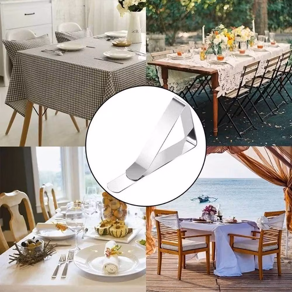 PAWNORA 8 Pack Silver Adjustable Metal Table Cloth Clips – 4