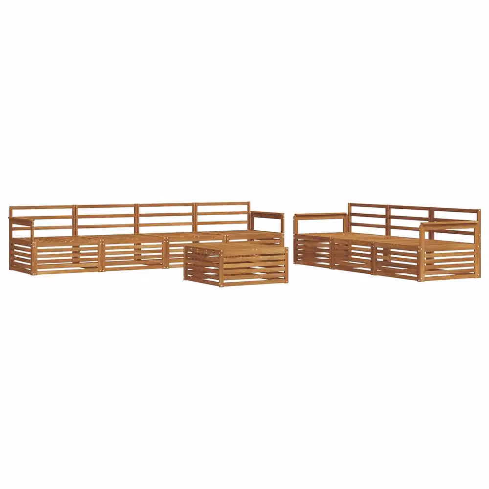 Berkfield Home 8-Piece Outdoor Sofa Set in Brown Solid Acacia Wood – 2