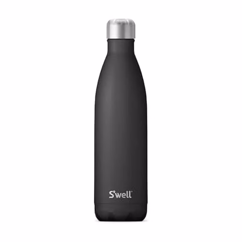 S'well Vacuum Insulated Stainless Steel Water Bottle, Black, 739 ml – 1
