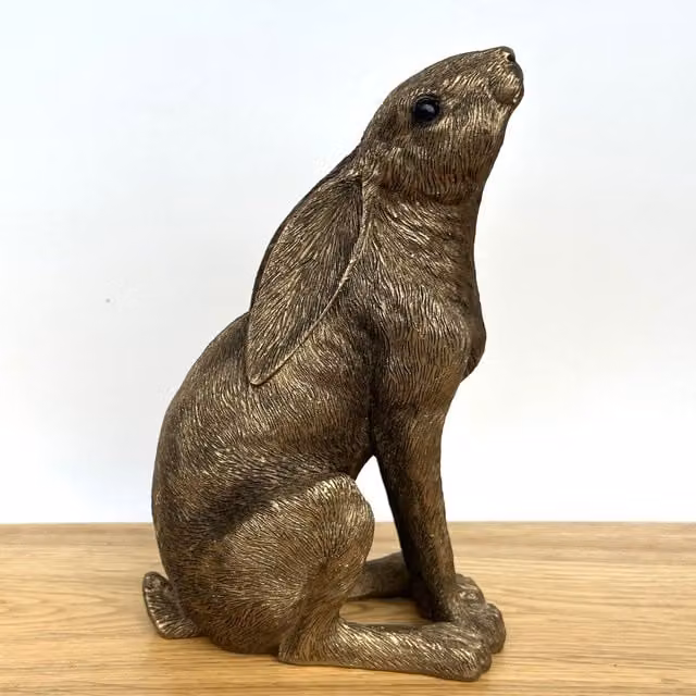 Leonardo Reflections Bronze Moongazing Hare Figurine, Height: 18 cm