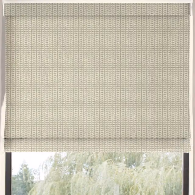 Orla Kiely Tiny Stem Blackout Roman Blind in Pebble Beige