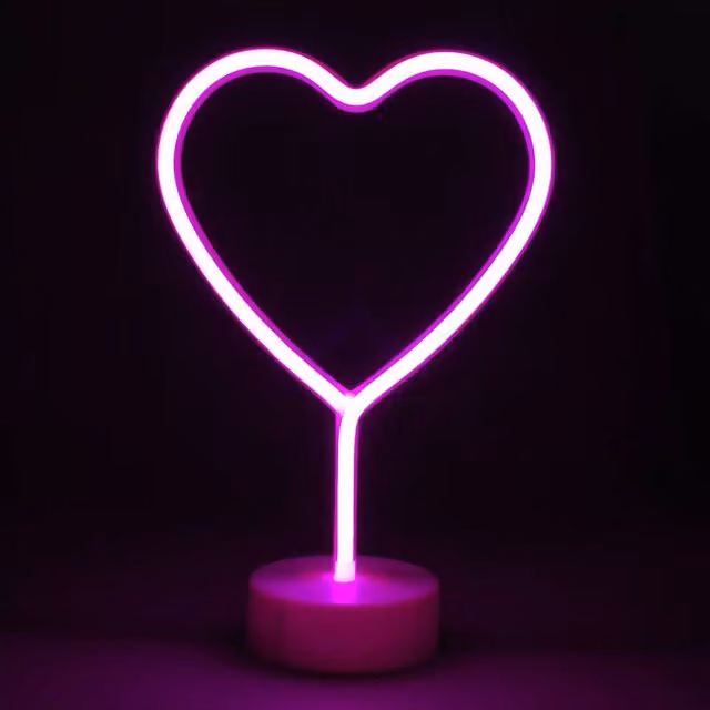 Simpa LED Novelty Neon Heart Light in Pink