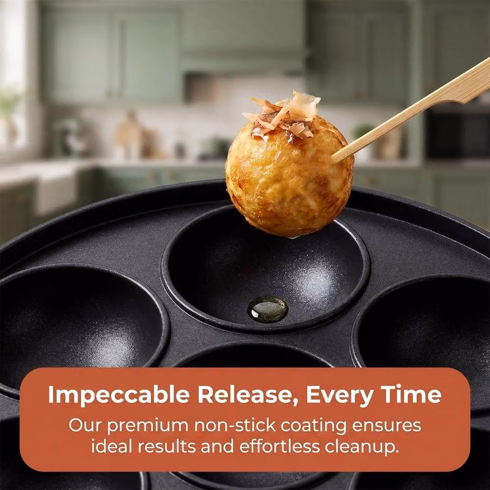 Havendro 7-Hole Non-Stick Aluminium Egg Frying Pan in Black – 3