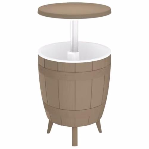 vidaXL 3-in-1 Ice Cooler Table in Brown Polypropylene, W/D/H: 82 x 48 x 48 cm – 1